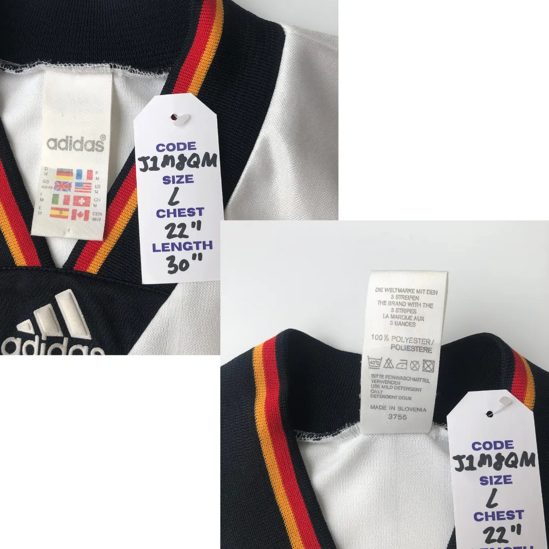 Germany Original Home Football Shirt 1992/1993 Adidas Equipment Large