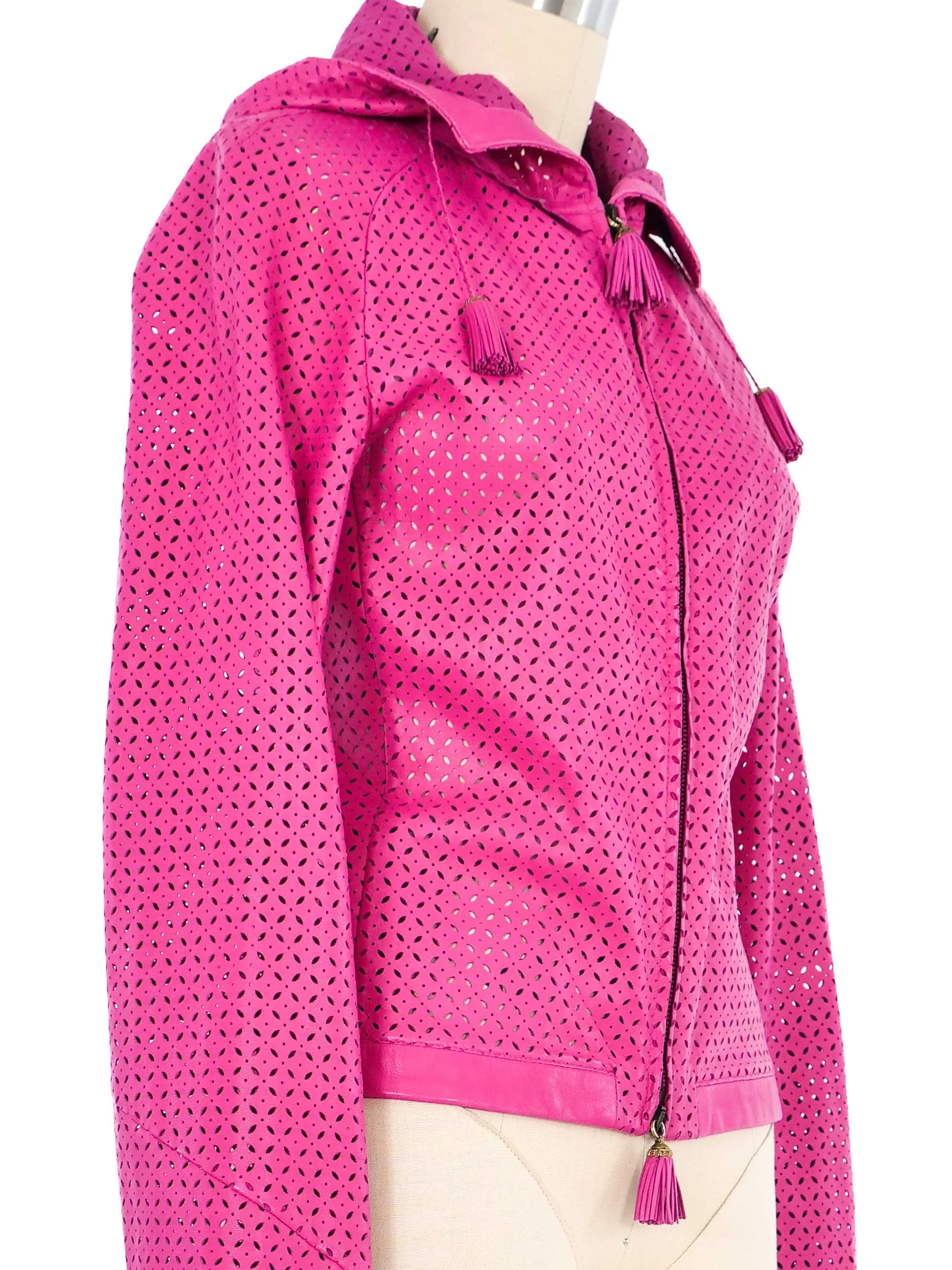 Gianni Versace Perforated Leather Hoodie