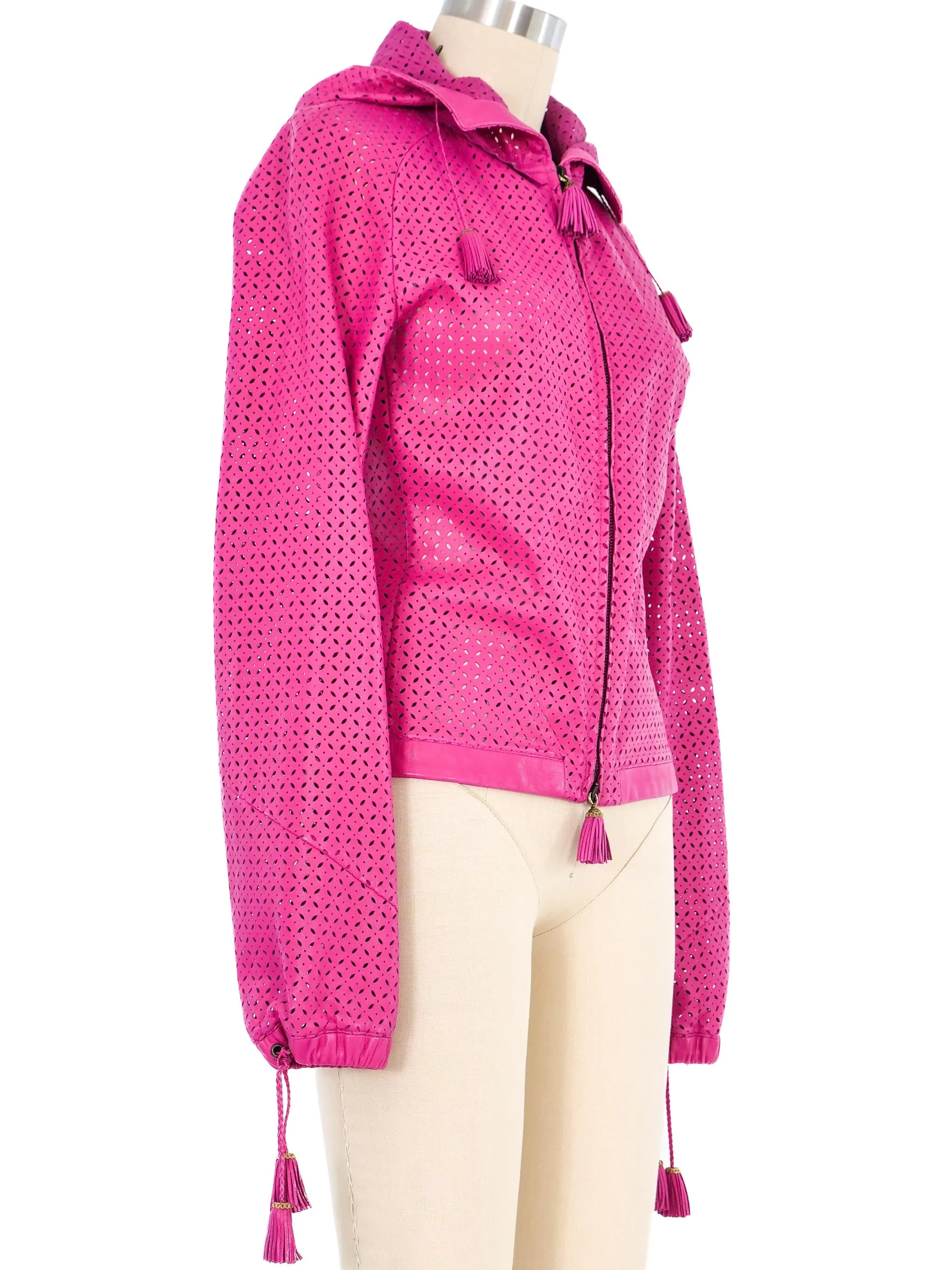 Gianni Versace Perforated Leather Hoodie
