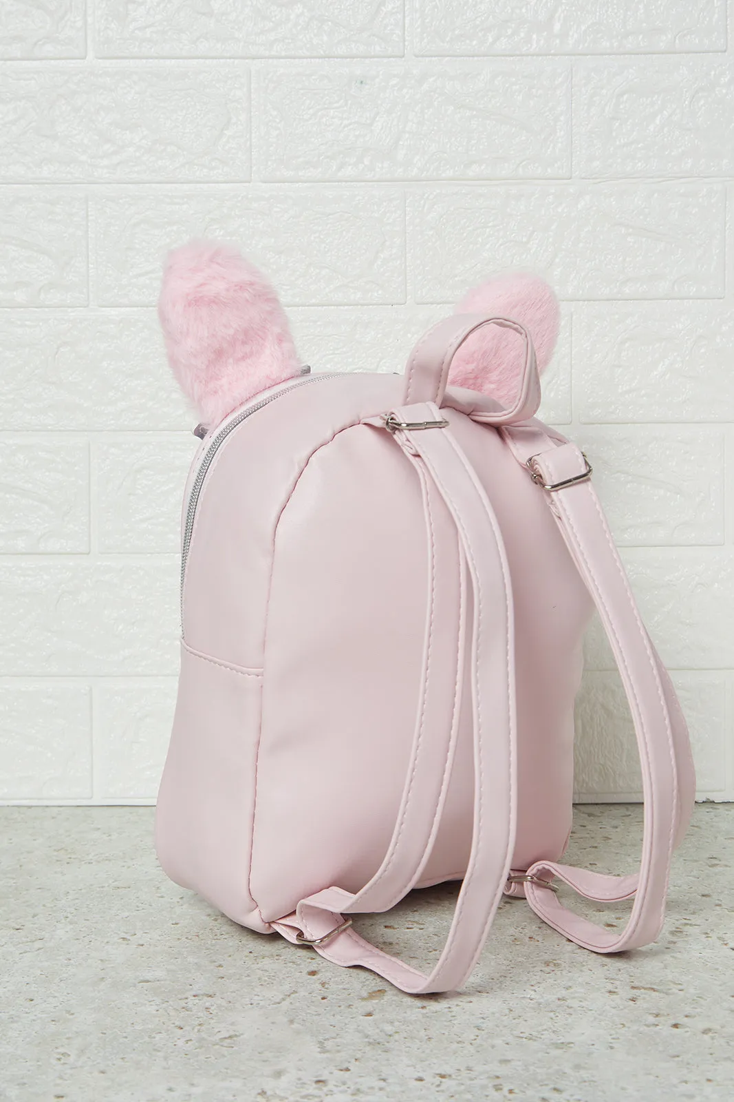 Girls Pink Embellished Backpack