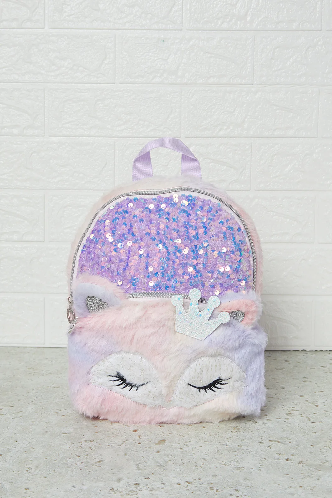 Girls Purple Embellished Backpack