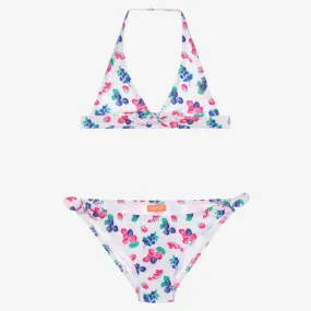 Girls White & Pink Berries Bikini 