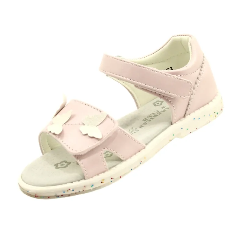 Girls' sandals Butterflies American Club XD58 / 22 pink