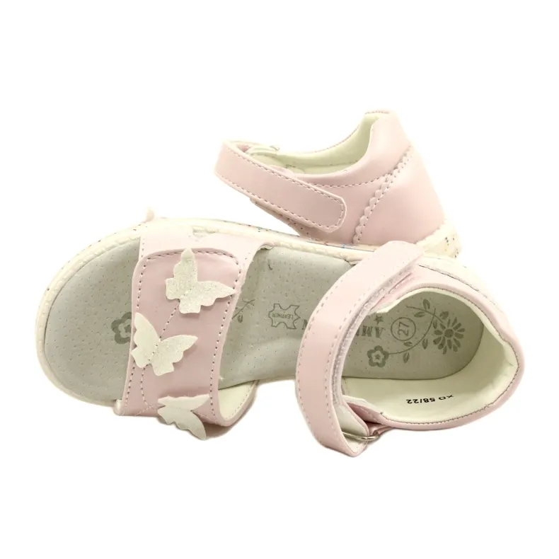 Girls' sandals Butterflies American Club XD58 / 22 pink