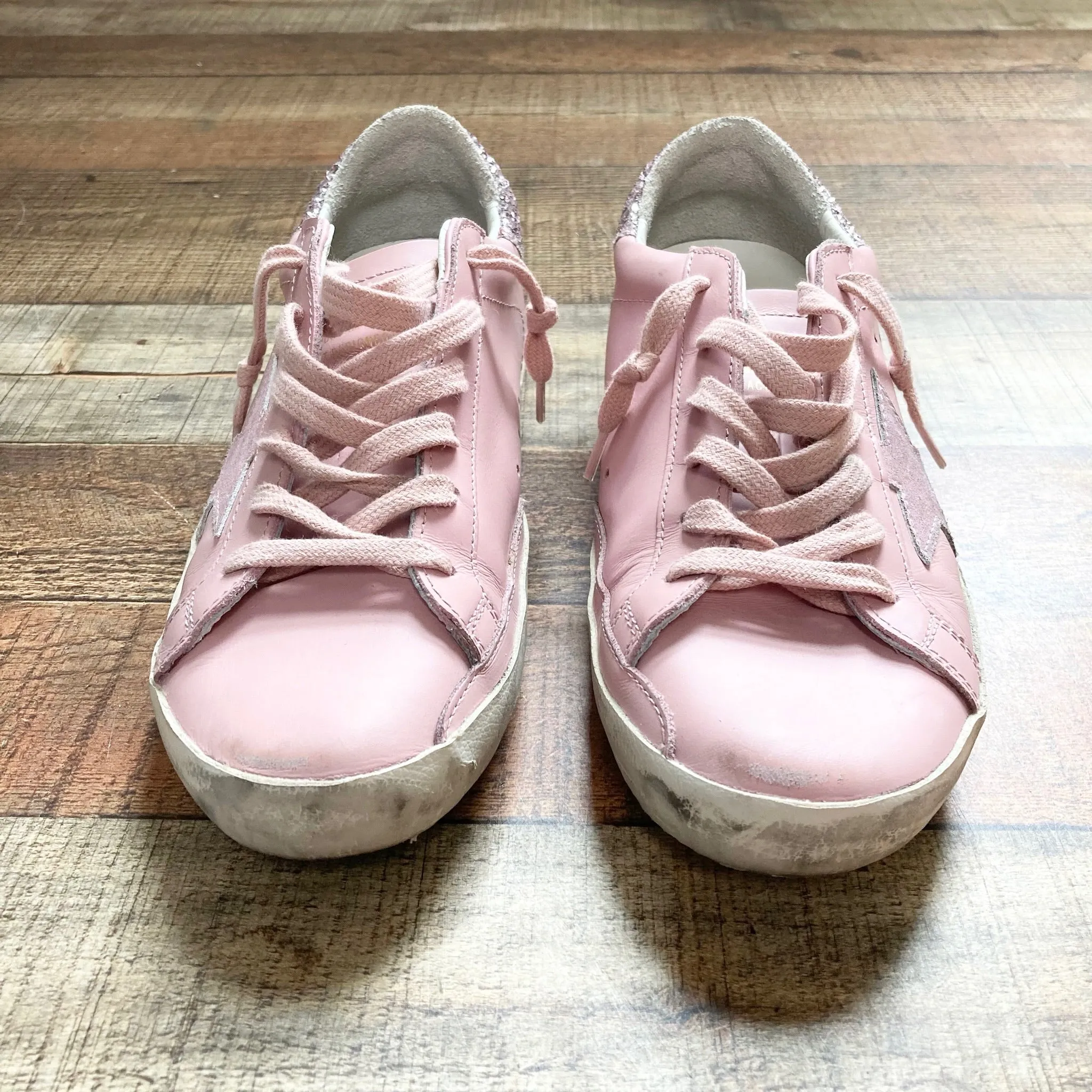 GOLDEN GOOSE PINK SUPER-STAR TONAL GLITTER LIMITED EDITION NO. 607 OF 763 SNEAKERS- SIZE 39/US 9 ( ONLINE)