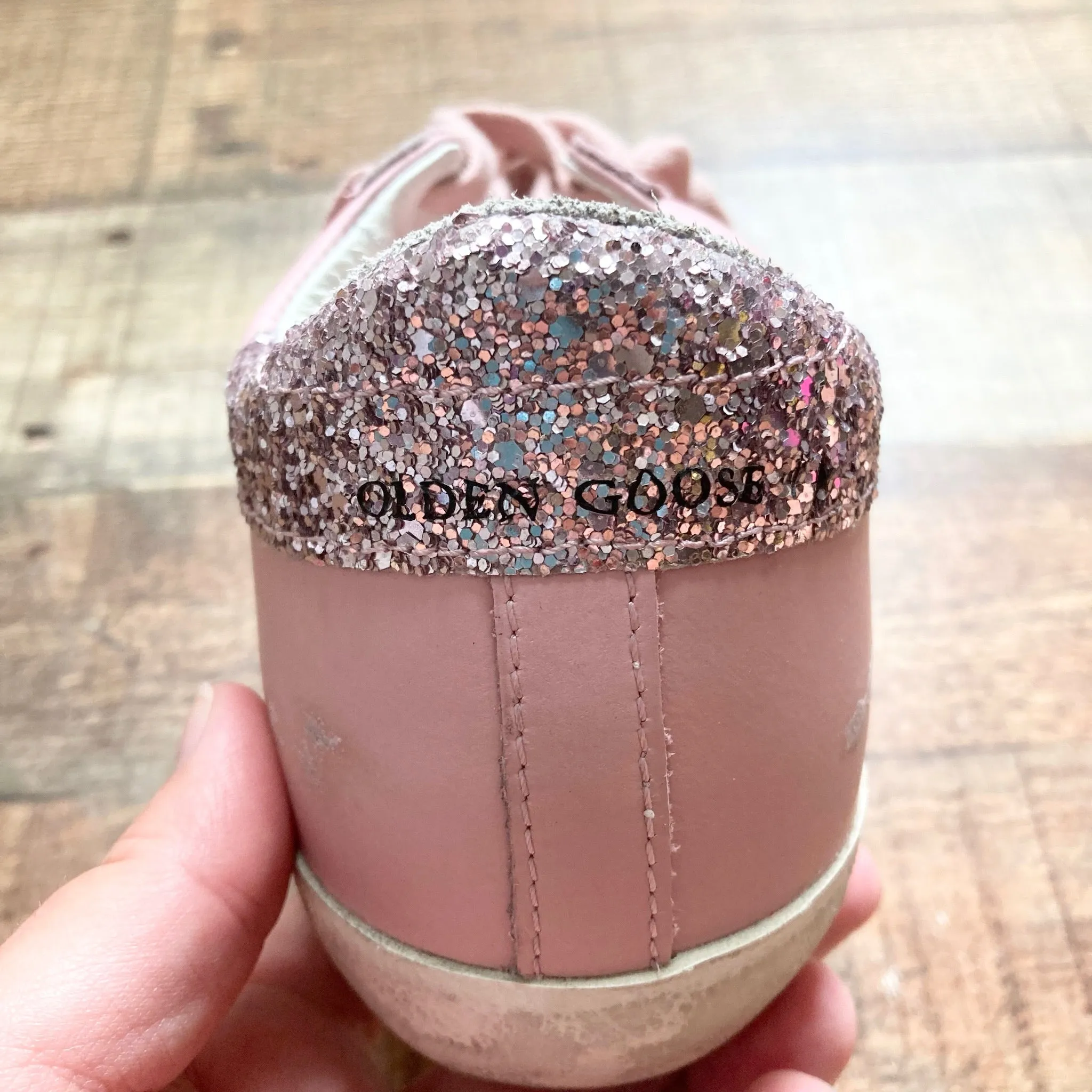 GOLDEN GOOSE PINK SUPER-STAR TONAL GLITTER LIMITED EDITION NO. 607 OF 763 SNEAKERS- SIZE 39/US 9 ( ONLINE)