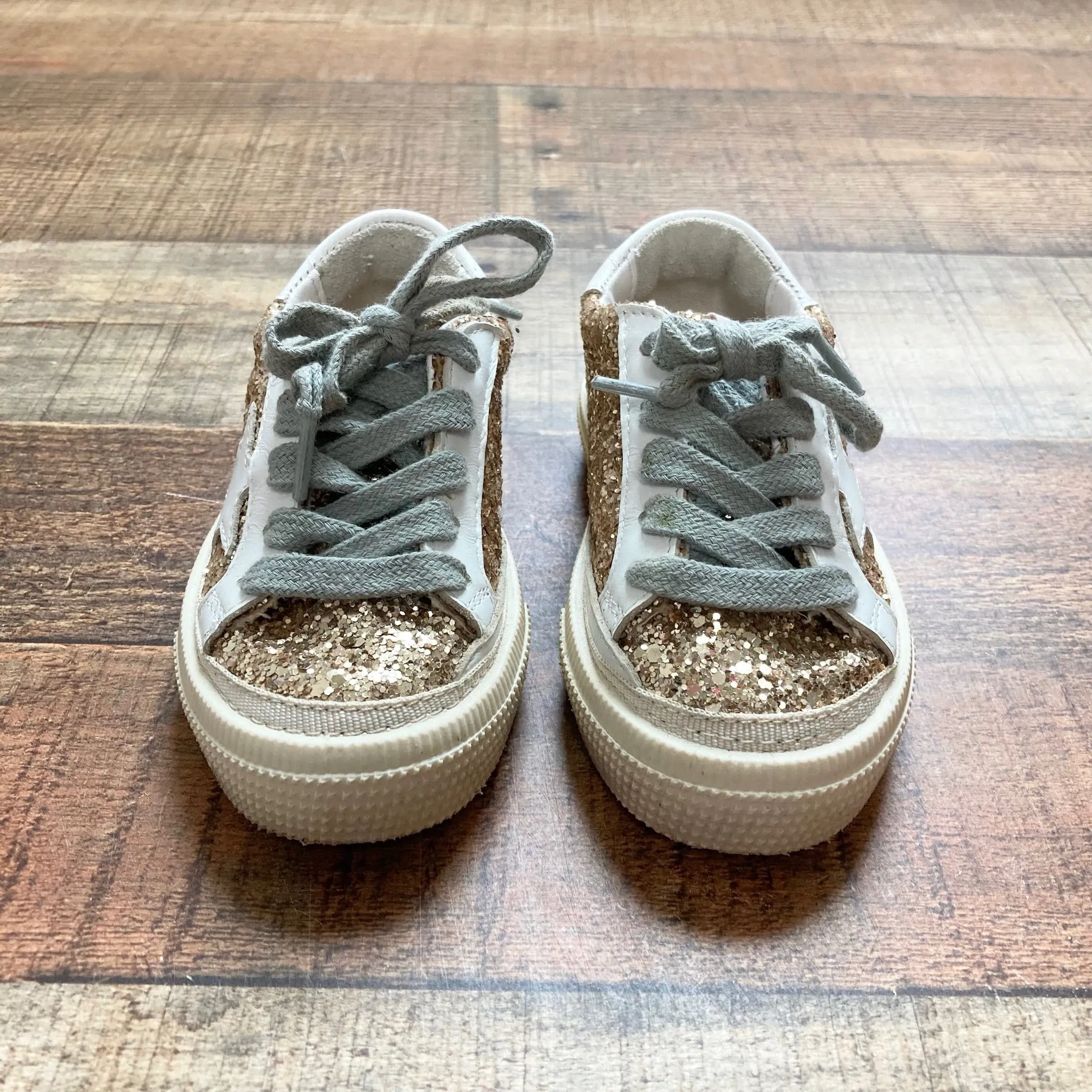 GOLDEN GOOSE TODDLER GOLD GLITTER SNEAKERS- SIZE 22 (US 6,  ONLINE)