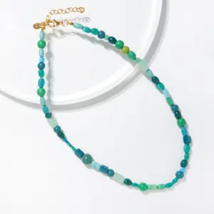 Green Mix Glass Bead Necklace