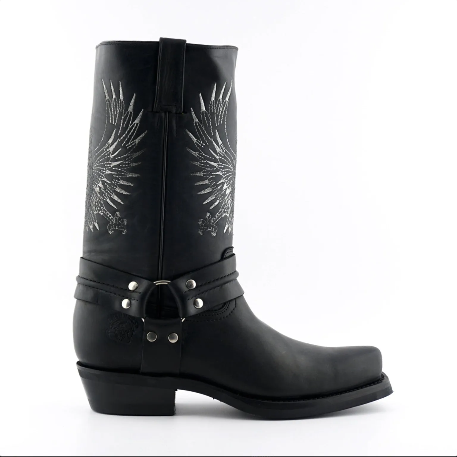 Grinders - Bald Eagle Black Leather Cowboy / Western Style Boots