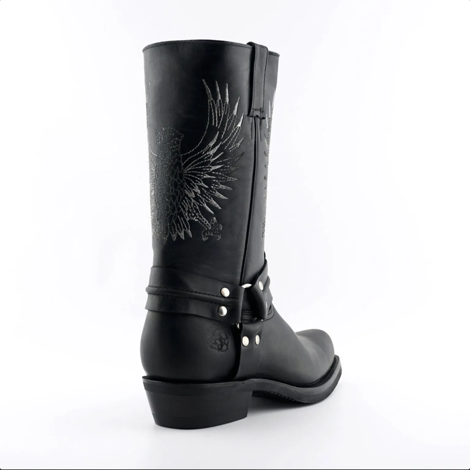 Grinders - Bald Eagle Black Leather Cowboy / Western Style Boots