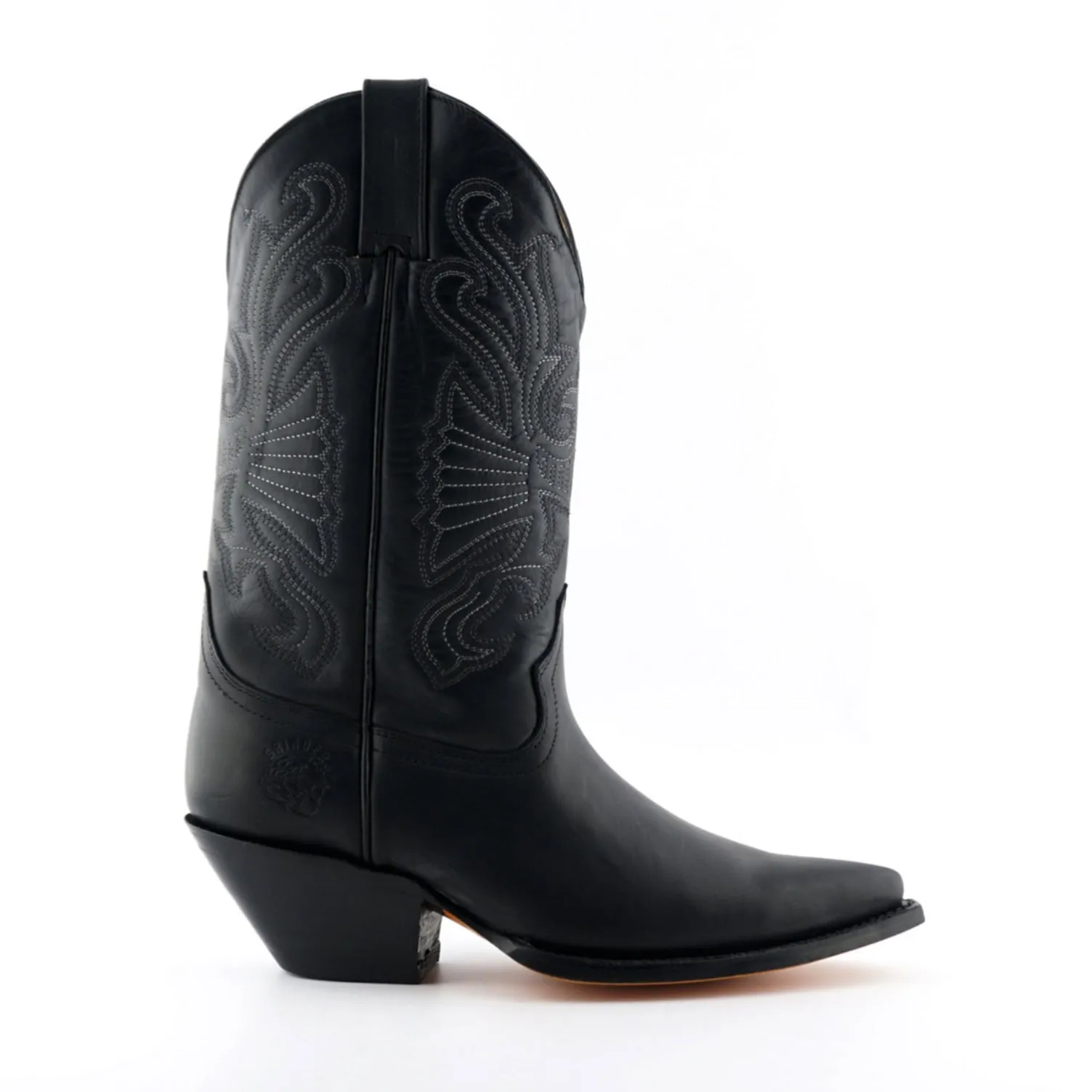 Grinders - Buffalo Black Leather Cowboy / Western Style Boots