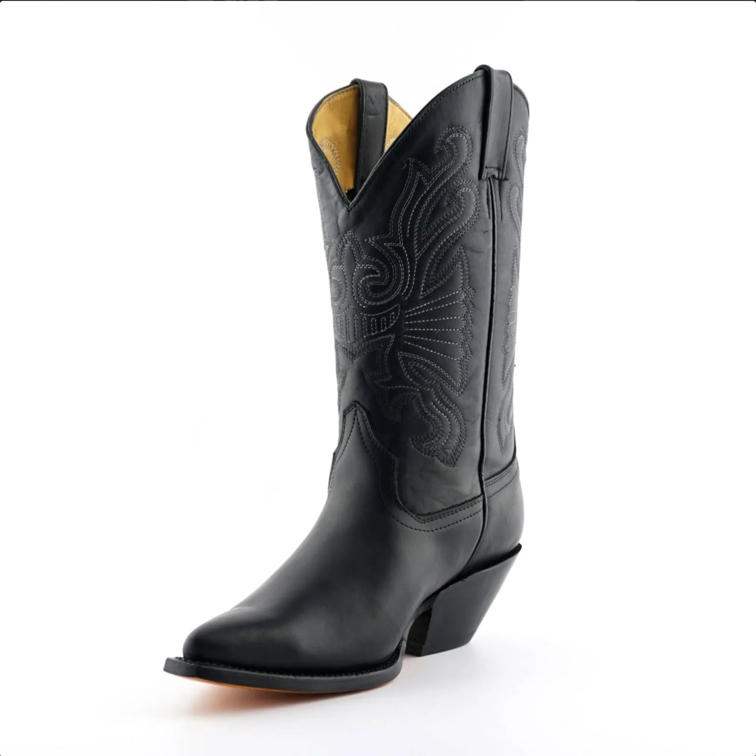 Grinders - Buffalo Black Leather Cowboy / Western Style Boots