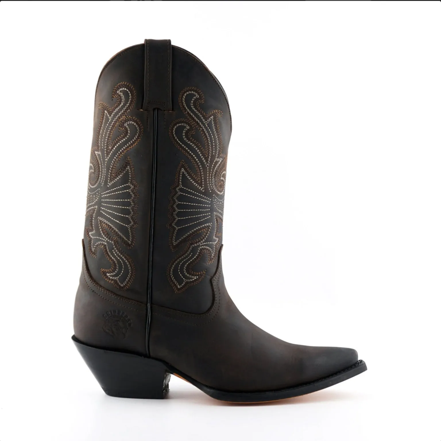 Grinders - Buffalo Brown Leather Cowboy / Western Style Boots