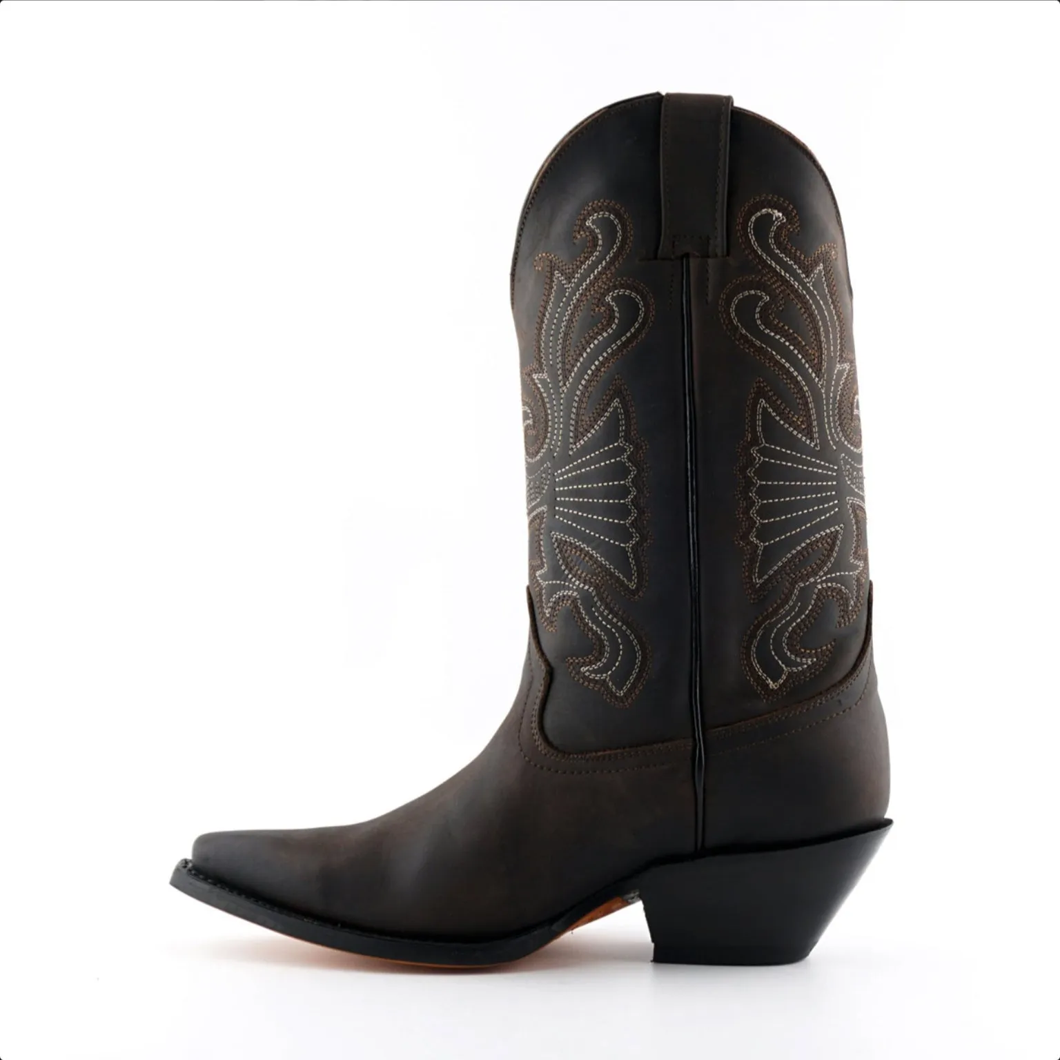 Grinders - Buffalo Brown Leather Cowboy / Western Style Boots