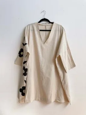 Hand painted Uni size Dress - Cream