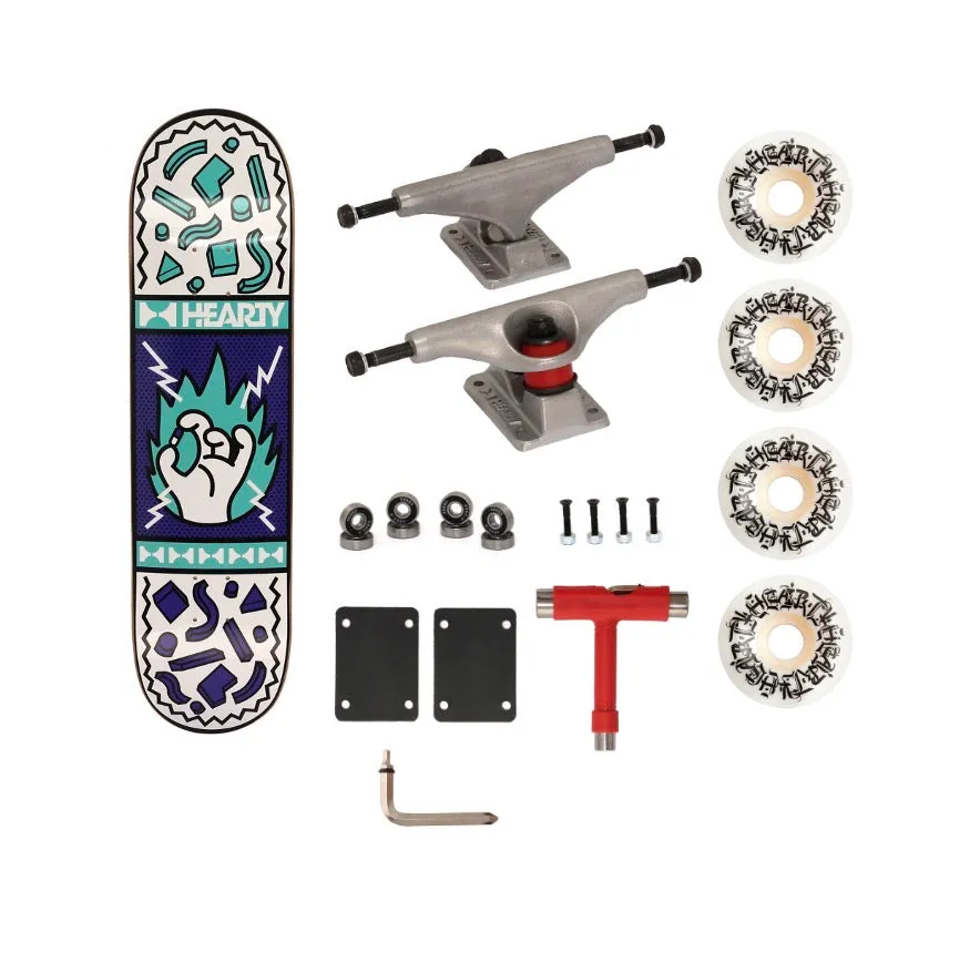 Hearty Pro-Complete Skateboard Pack- Unassembled- 8.0