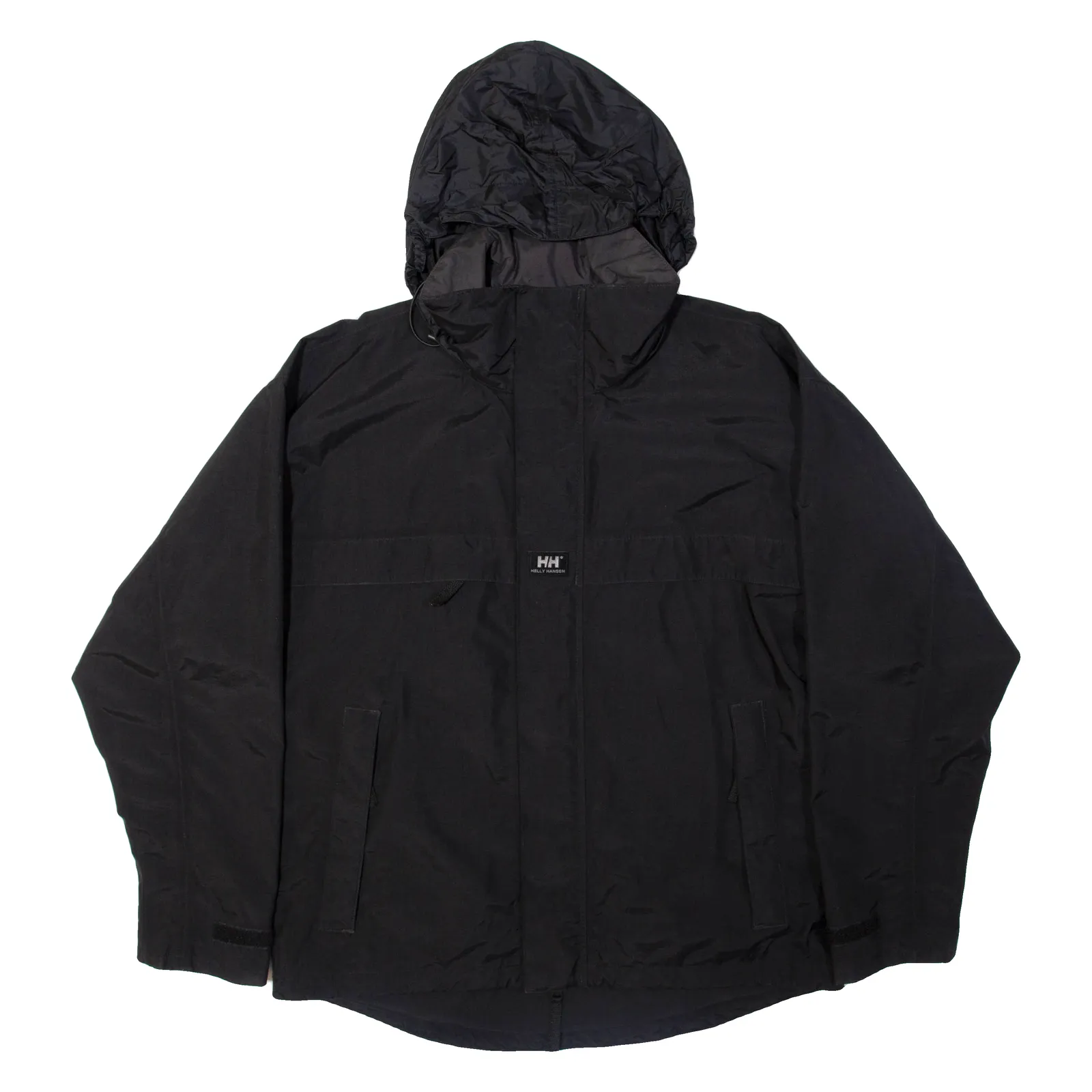 HELLY HANSEN Mens Rain Jacket Black Nylon Hooded L