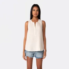 Henley V-Neck Tank (Cloud)