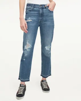 High-Rise Crop Straight Leg Jeans