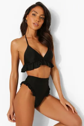 High Wasted Frill Bikini Brief