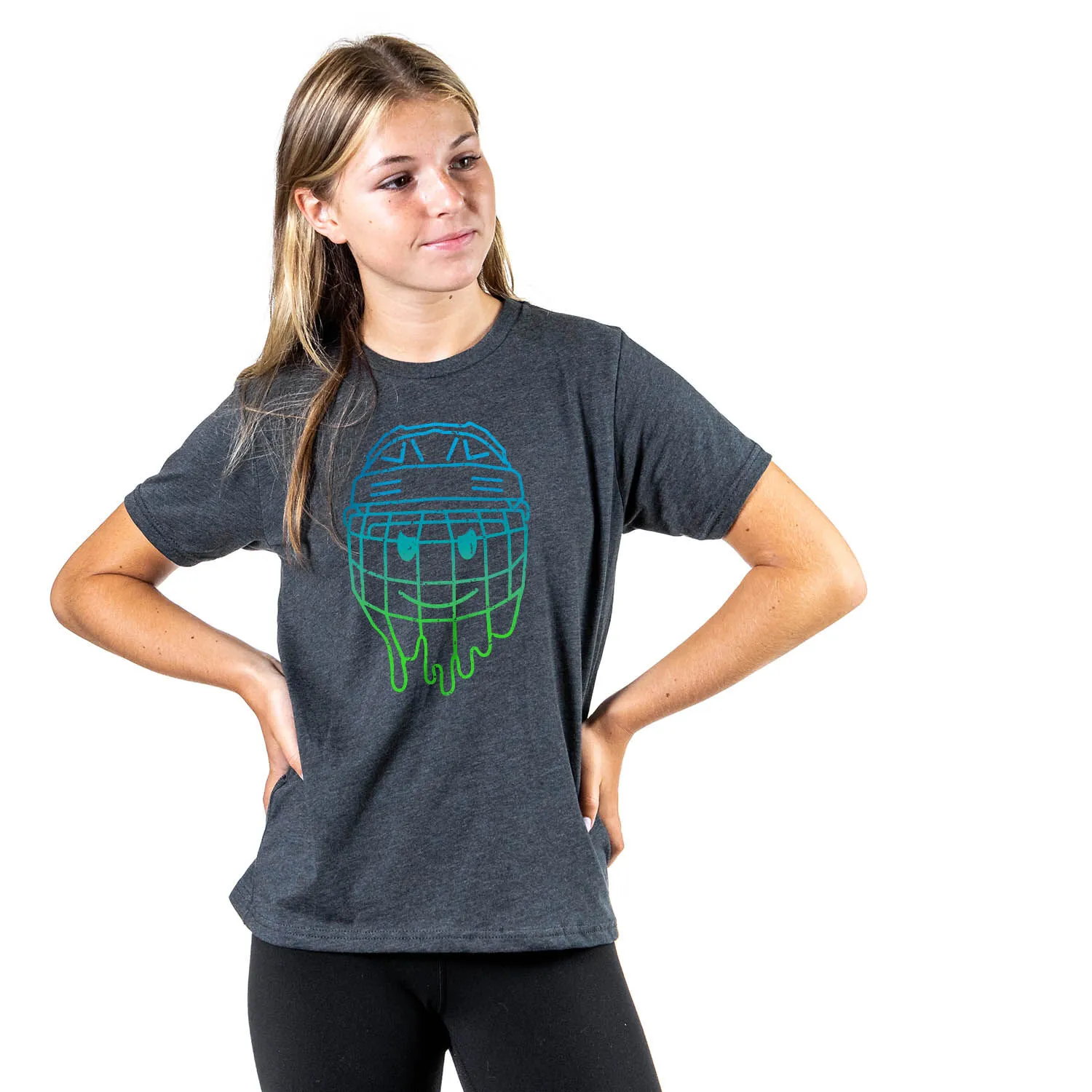  Hockey Short Sleeve T-Shirt - Have An Ice Day Smiley 