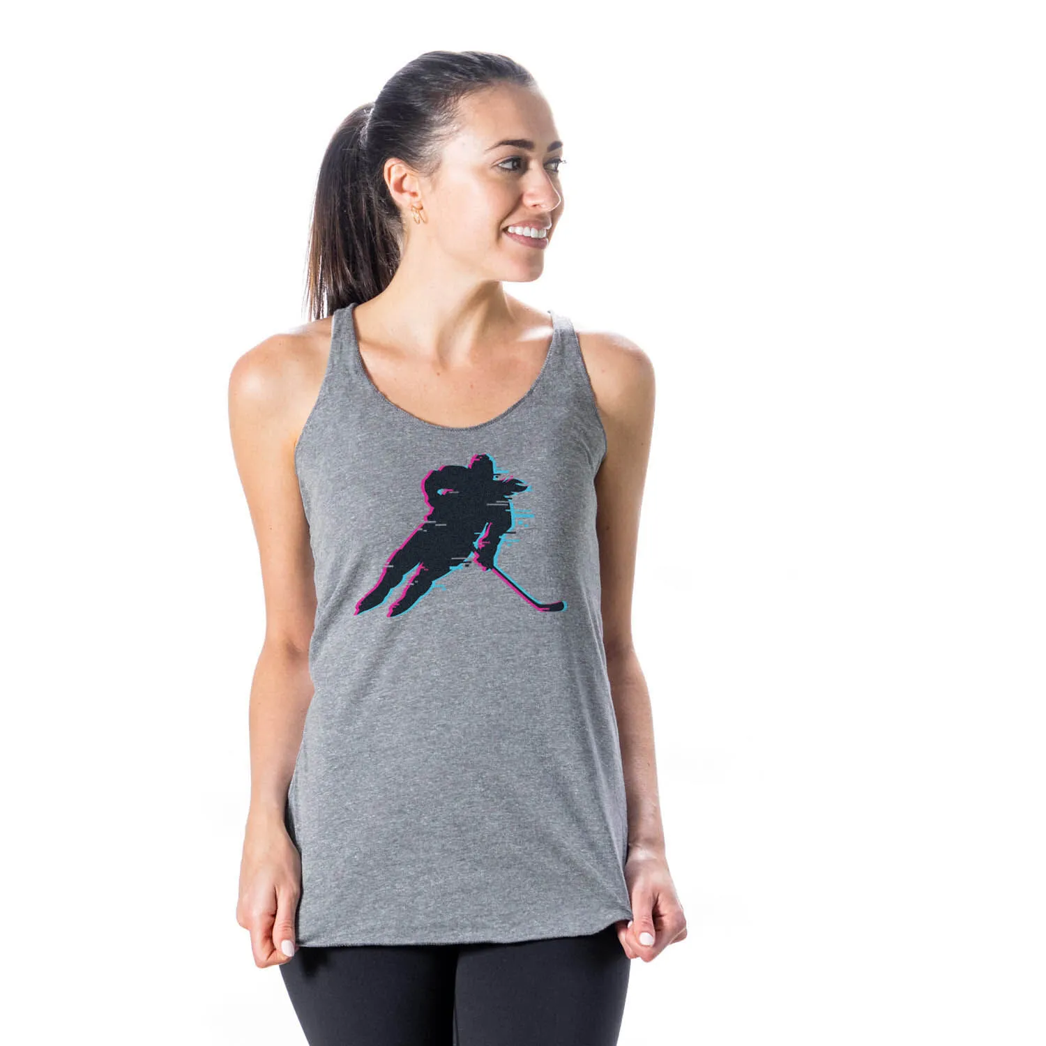 Hockey Women's Everyday Tank Top - Hockey Girl Glitch 