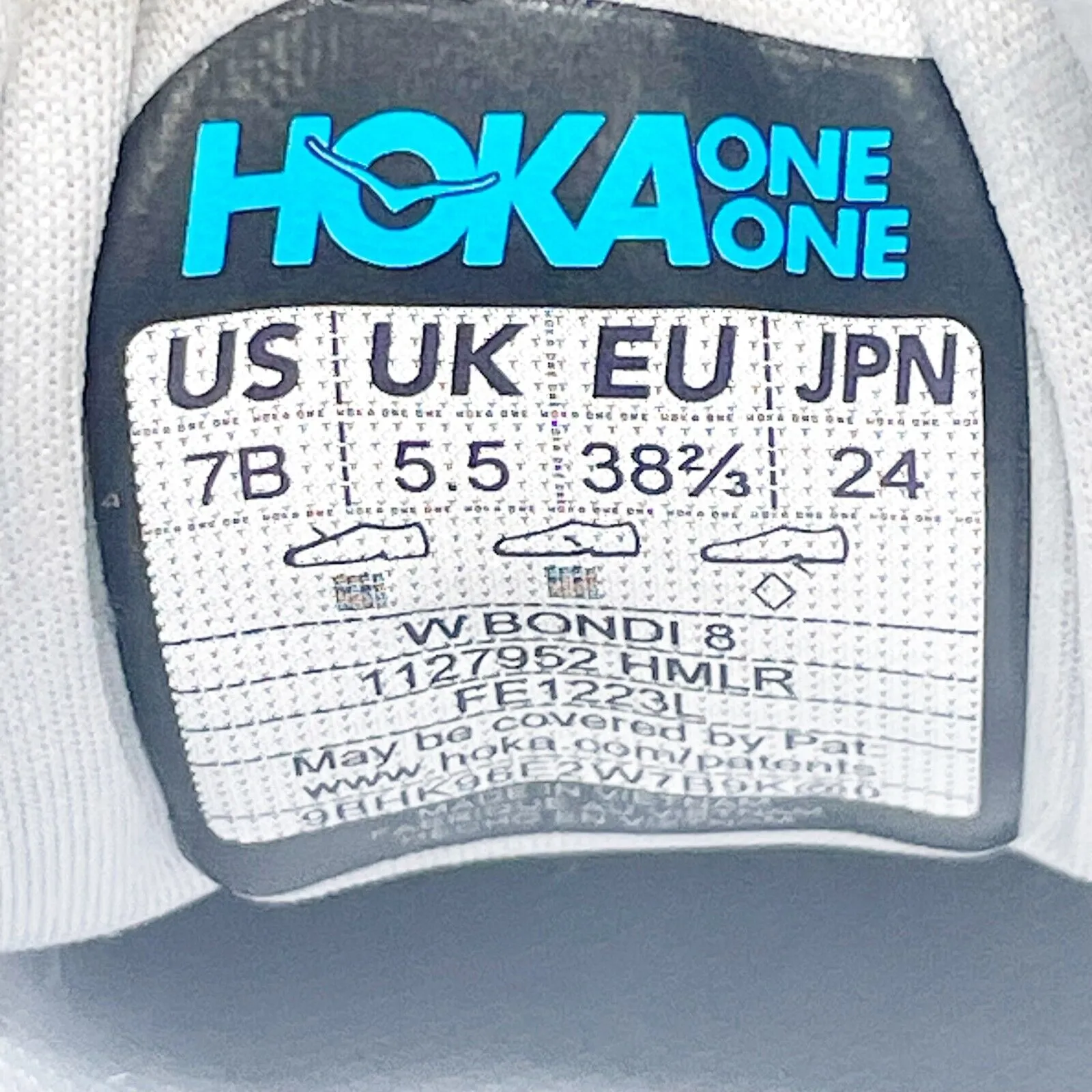 Hoka One One Womens Bondi 8 1127952 HMLR Gray Running Shoes Sneakers Size 7 B