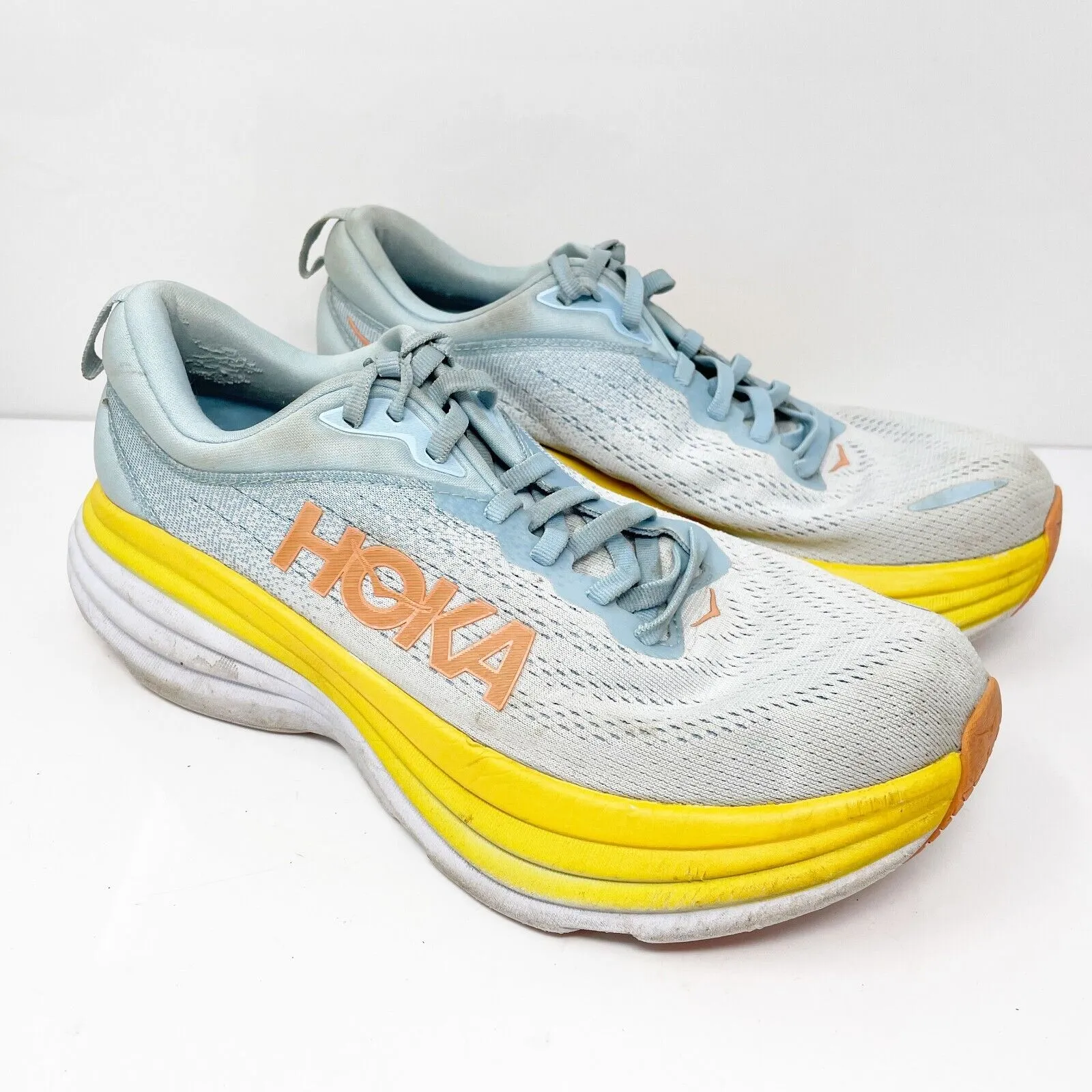 Hoka One One Womens Bondi 8 1127954 SSCA Blue Running Shoes Sneakers Size 9 B