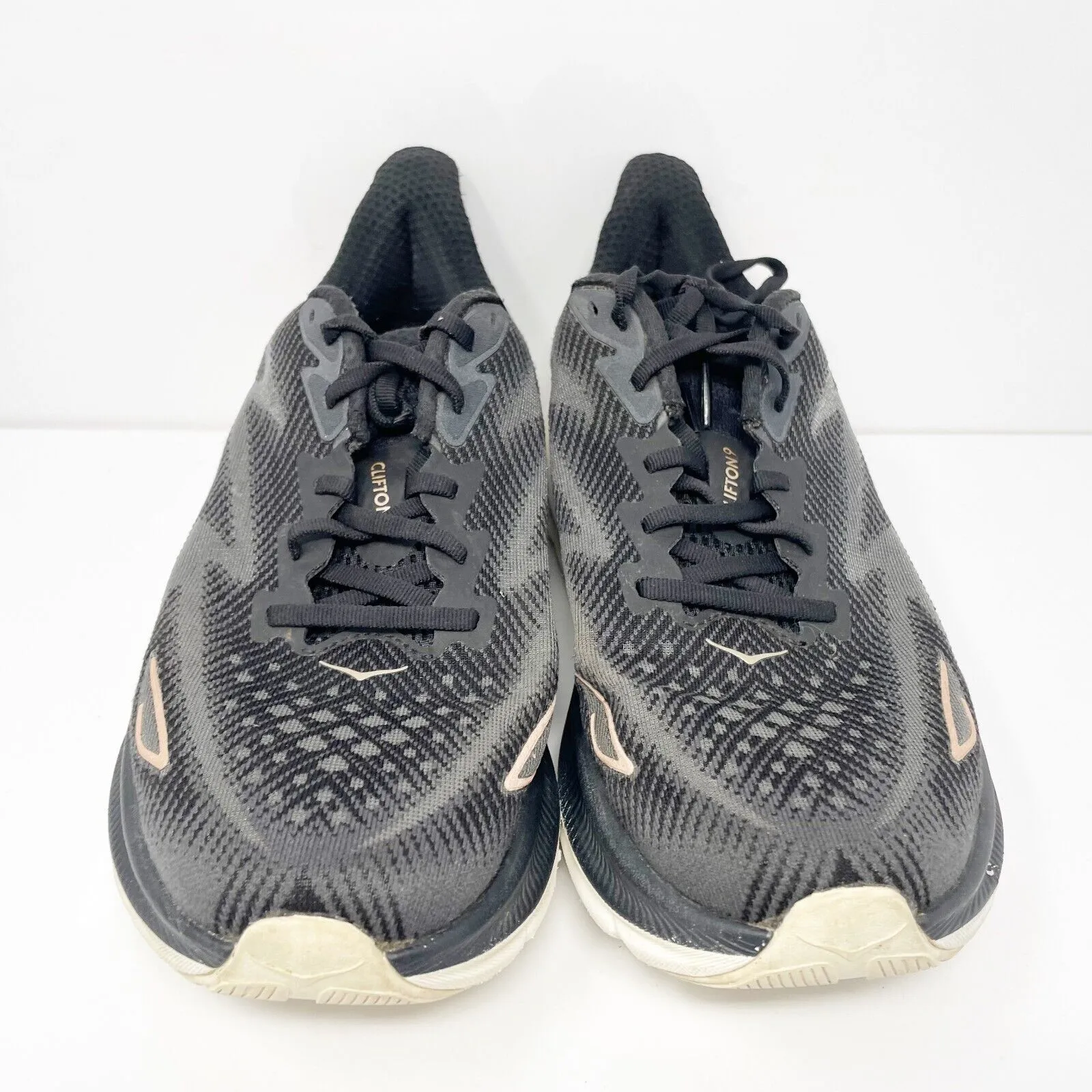 Hoka One One Womens Clifton 9 1127896 BRGL Black Running Shoes Sneakers 10.5 B