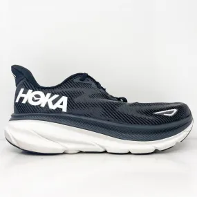 Hoka One One Womens Clifton 9 1127896 BWHT Black Running Shoes Sneakers Size 9 B