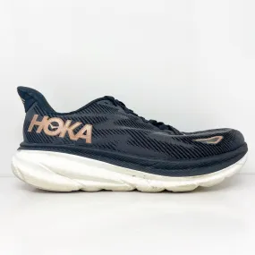 Hoka One One Womens Clifton 9 1132211 BCPPR Black Running Shoes Sneakers Sz 9.5D