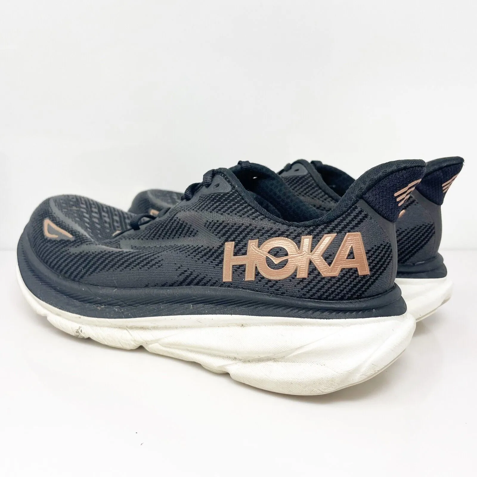 Hoka One One Womens Clifton 9 1132211 BCPPR Black Running Shoes Sneakers Sz 9.5D