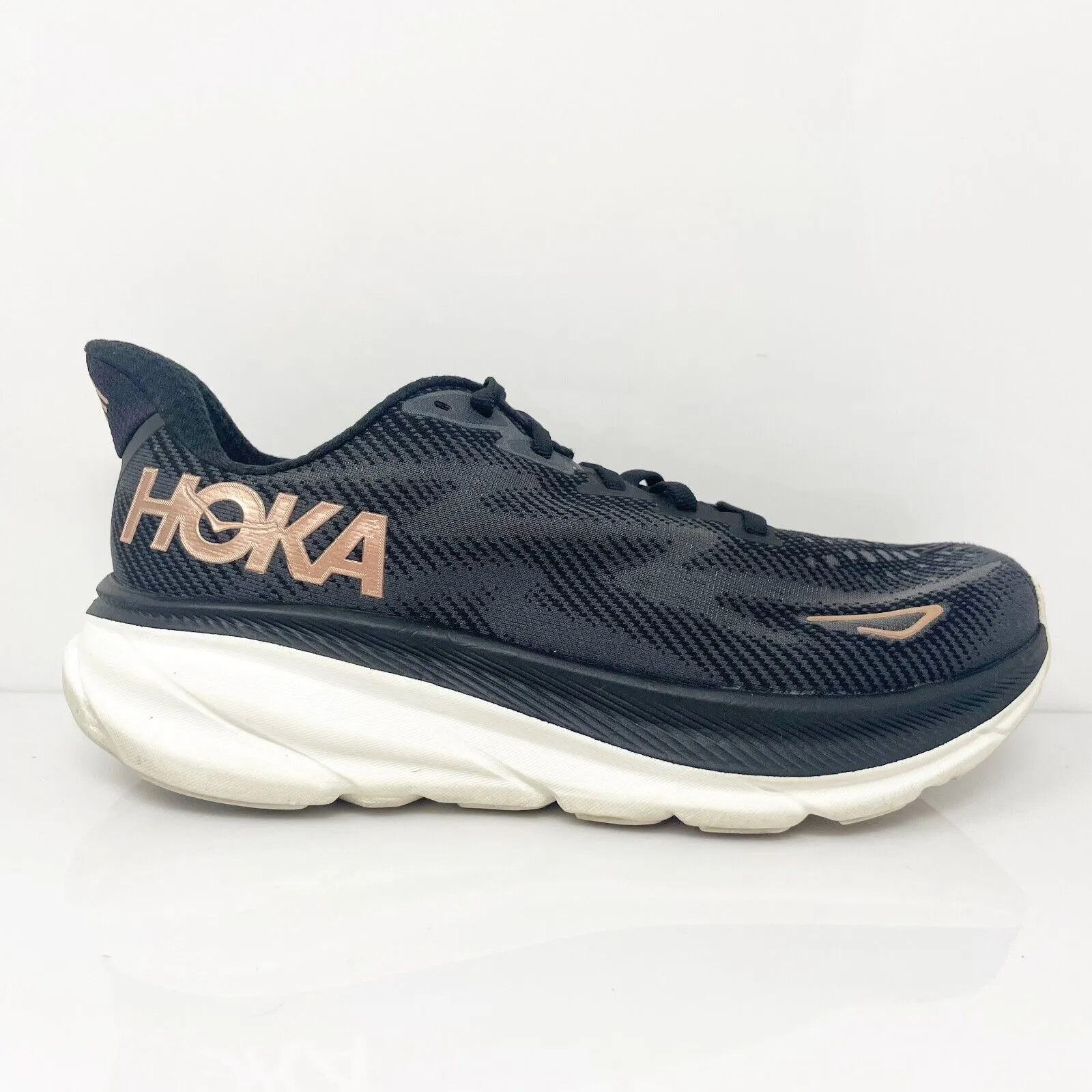 Hoka One One Womens Clifton 9 1132211 BRGL Black Running Shoes Sneakers Size 8 D