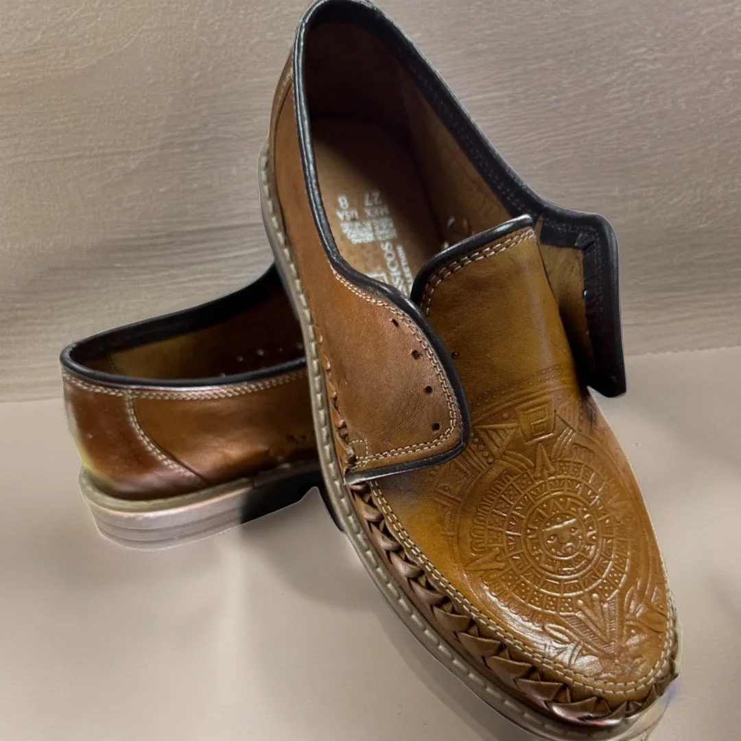 Honey Brown Leather Aztec Men’s shoes