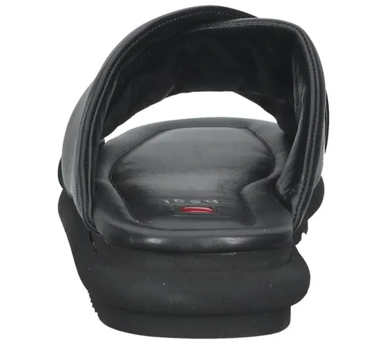 högl mules de mujer zapatos de piel auténtica con tiras cruzadas zapatos de verano 3-10 0500 0100 negro