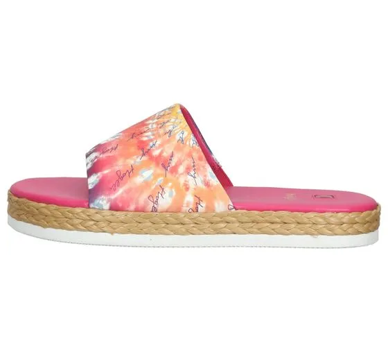 högl mules de plage pour femmes avec imprimé batik chaussures d'été 3-10 0738 4499 rose/coloré