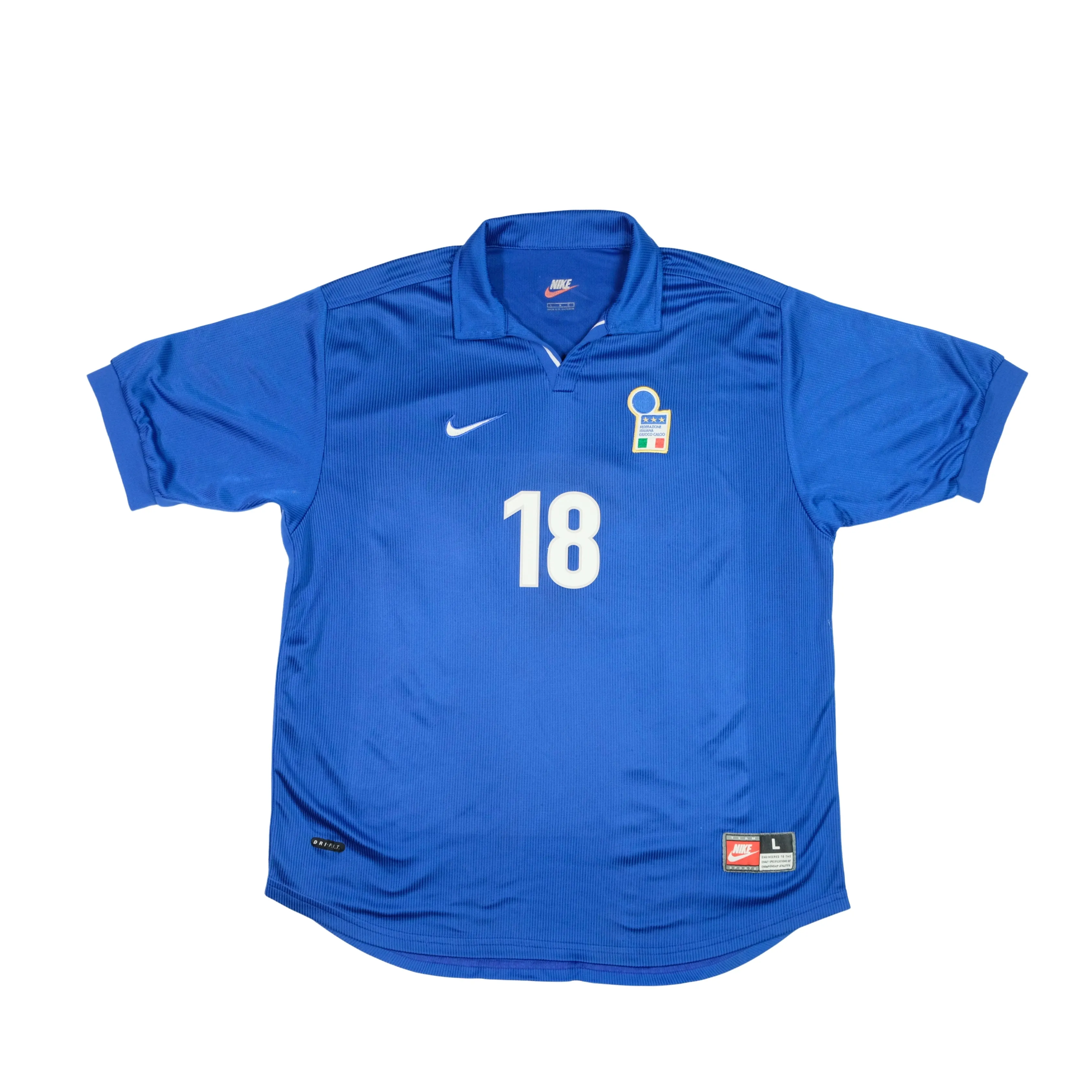 Italy Baggio 18 1997/1998 Nike Original Home Football Shirt Large