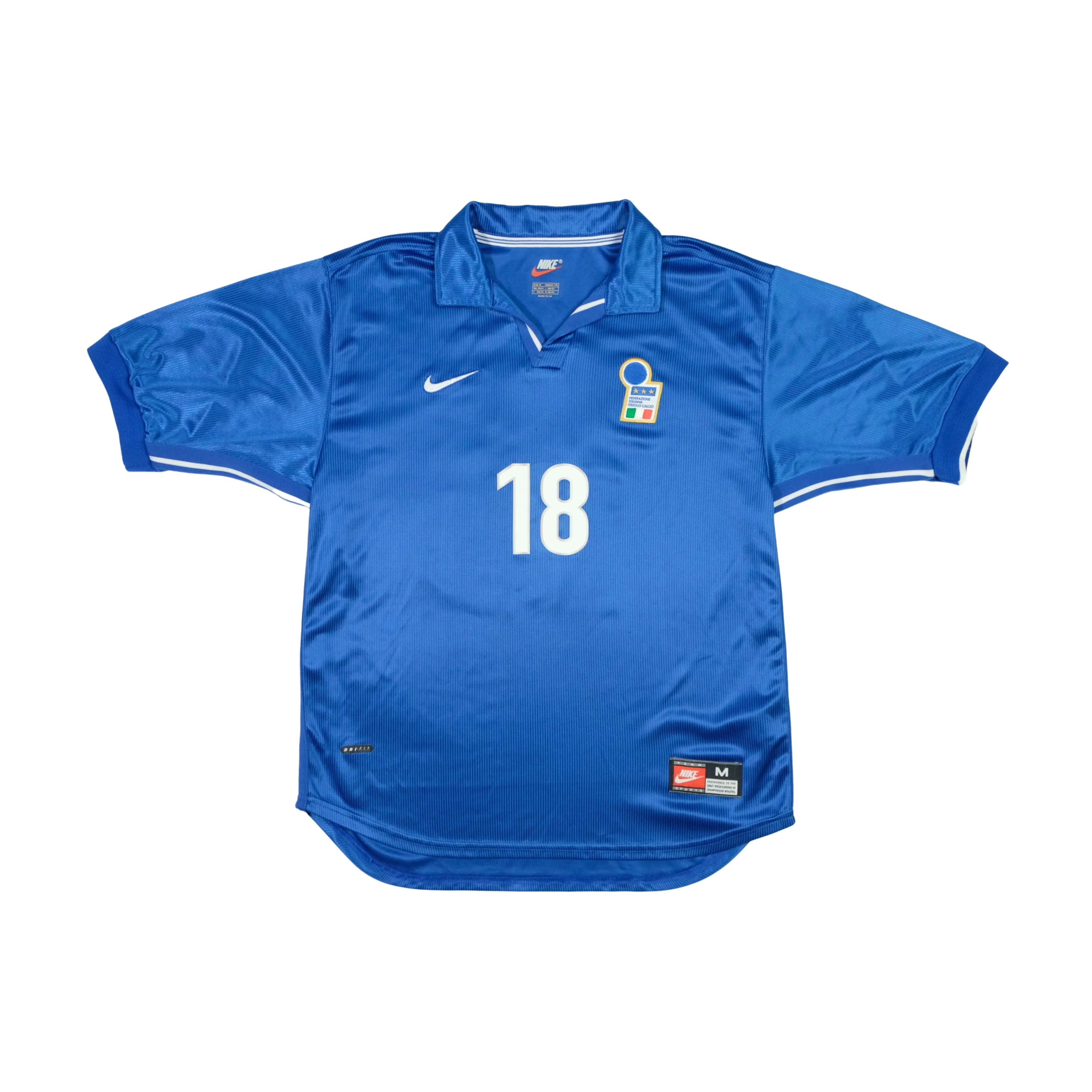 Italy Baggio 18 1997/1998 Nike Original Home Football Shirt Medium