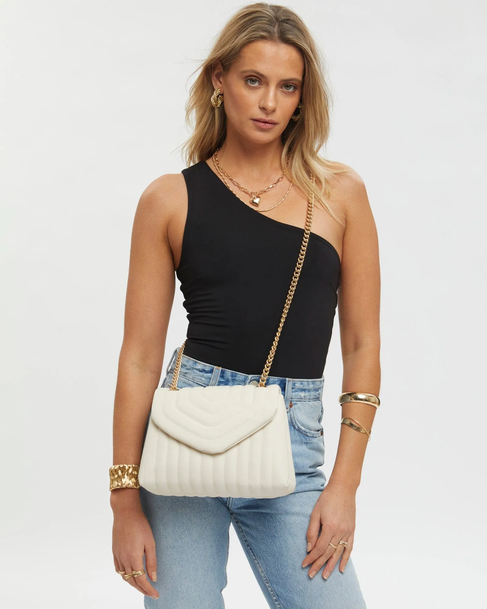 Ivory Malia Quilt Crossbody Bag