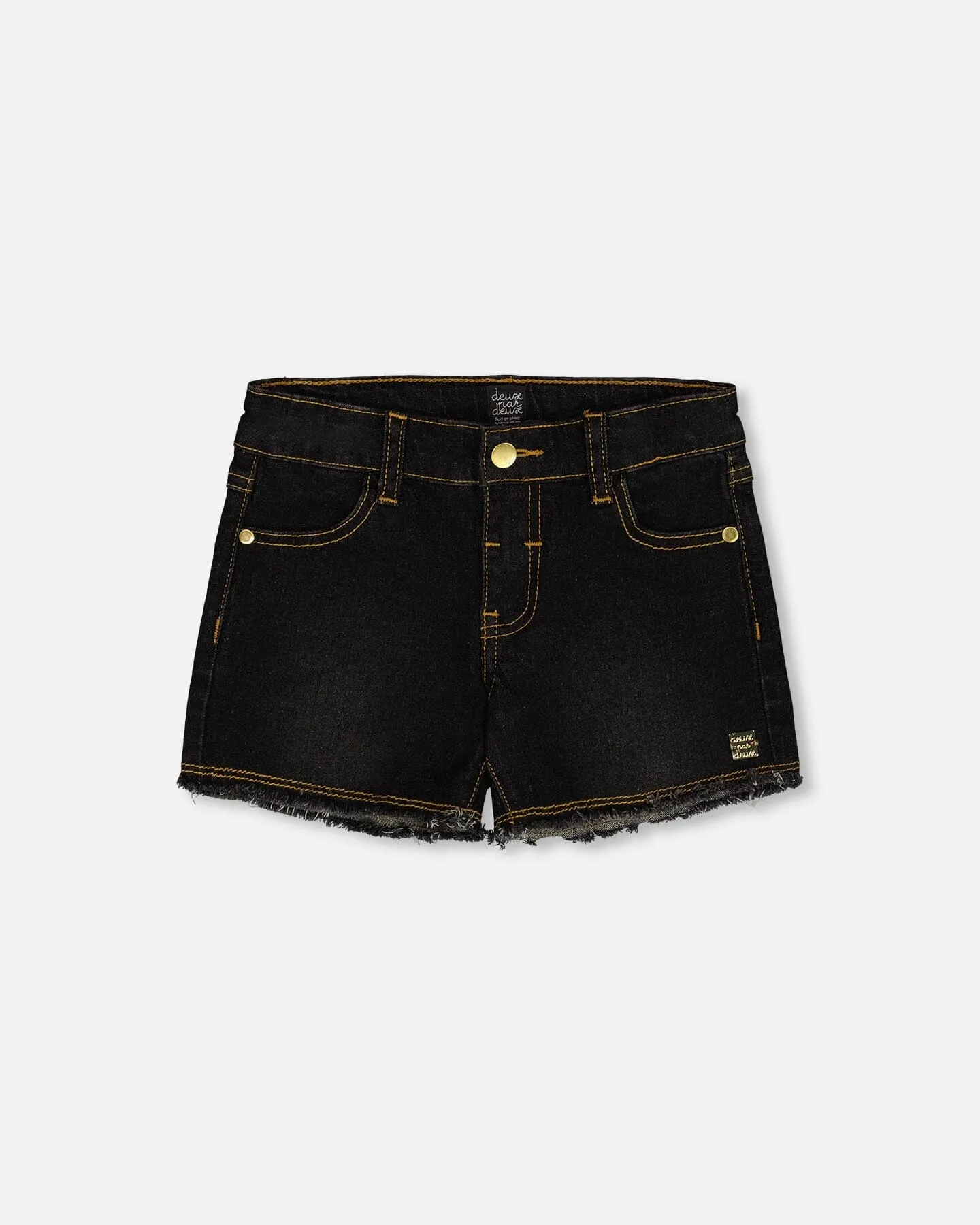 Jean Short With Embroidery Black Jeans