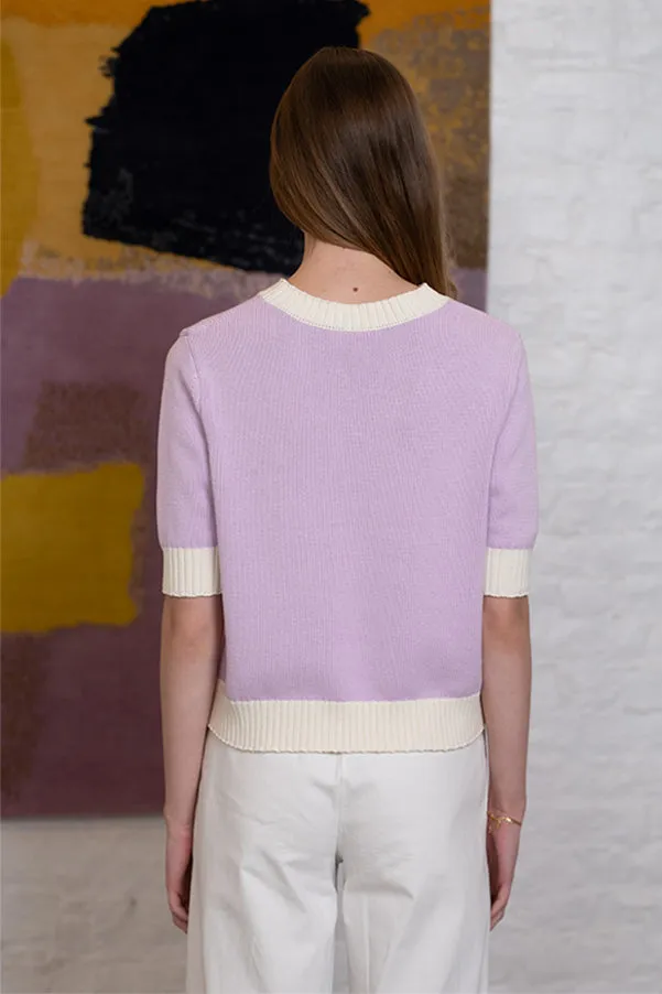 Jeff CHARLIZE PURPLE TWO TONE SWEATER