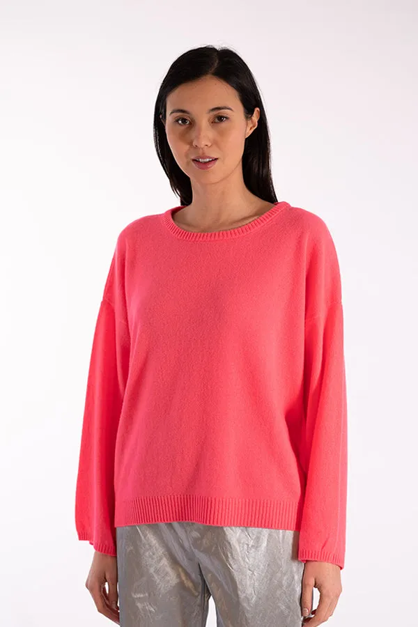 Jeff INDIANA FLAMINGO CASHMERE CREWNECK SWEATER