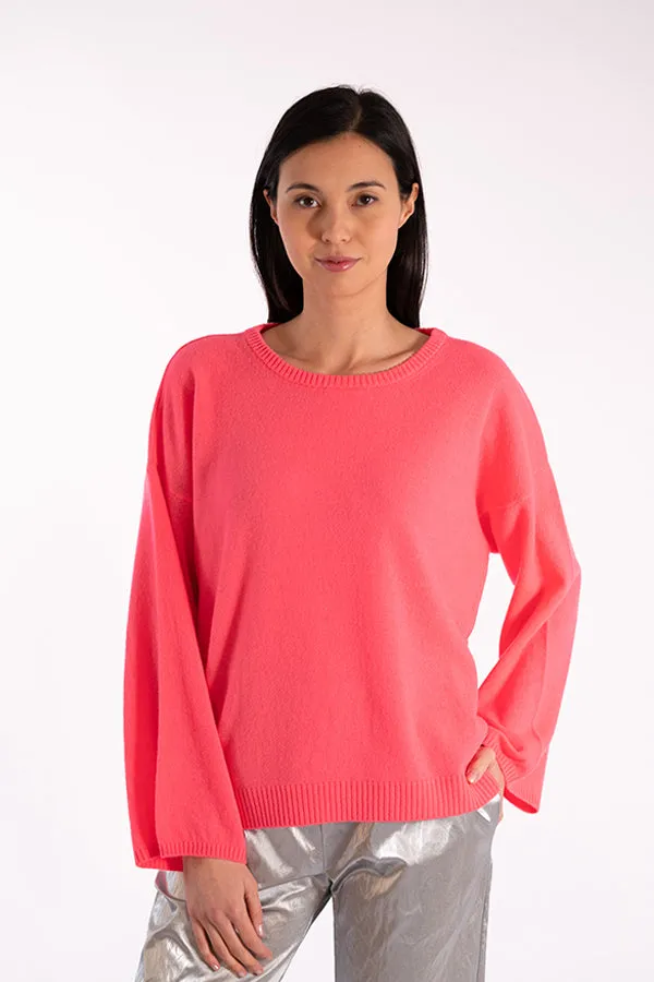 Jeff INDIANA FLAMINGO CASHMERE CREWNECK SWEATER