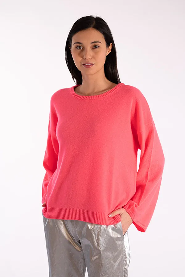 Jeff INDIANA FLAMINGO CASHMERE CREWNECK SWEATER