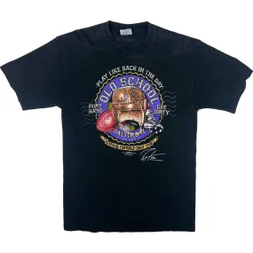 Jerzees Baltimore Old School Football Play Hard Get Dirty 2003 Graphic T-shirt Black