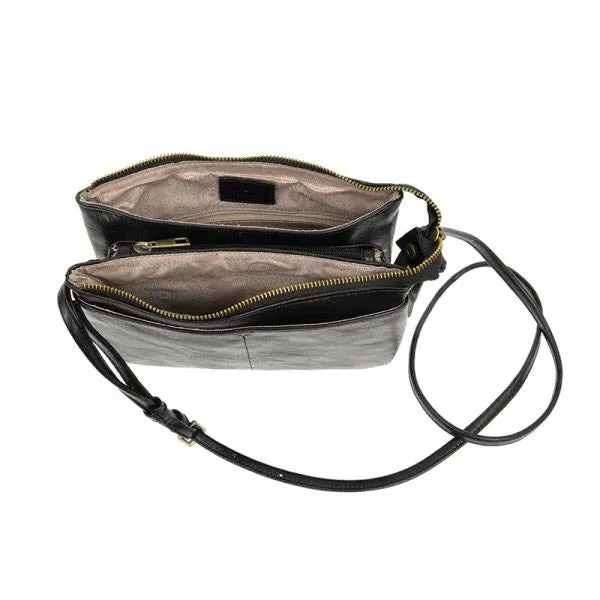 JOY SUSAN LIV MULTI POCKET CROSSBODY BAG BLACK