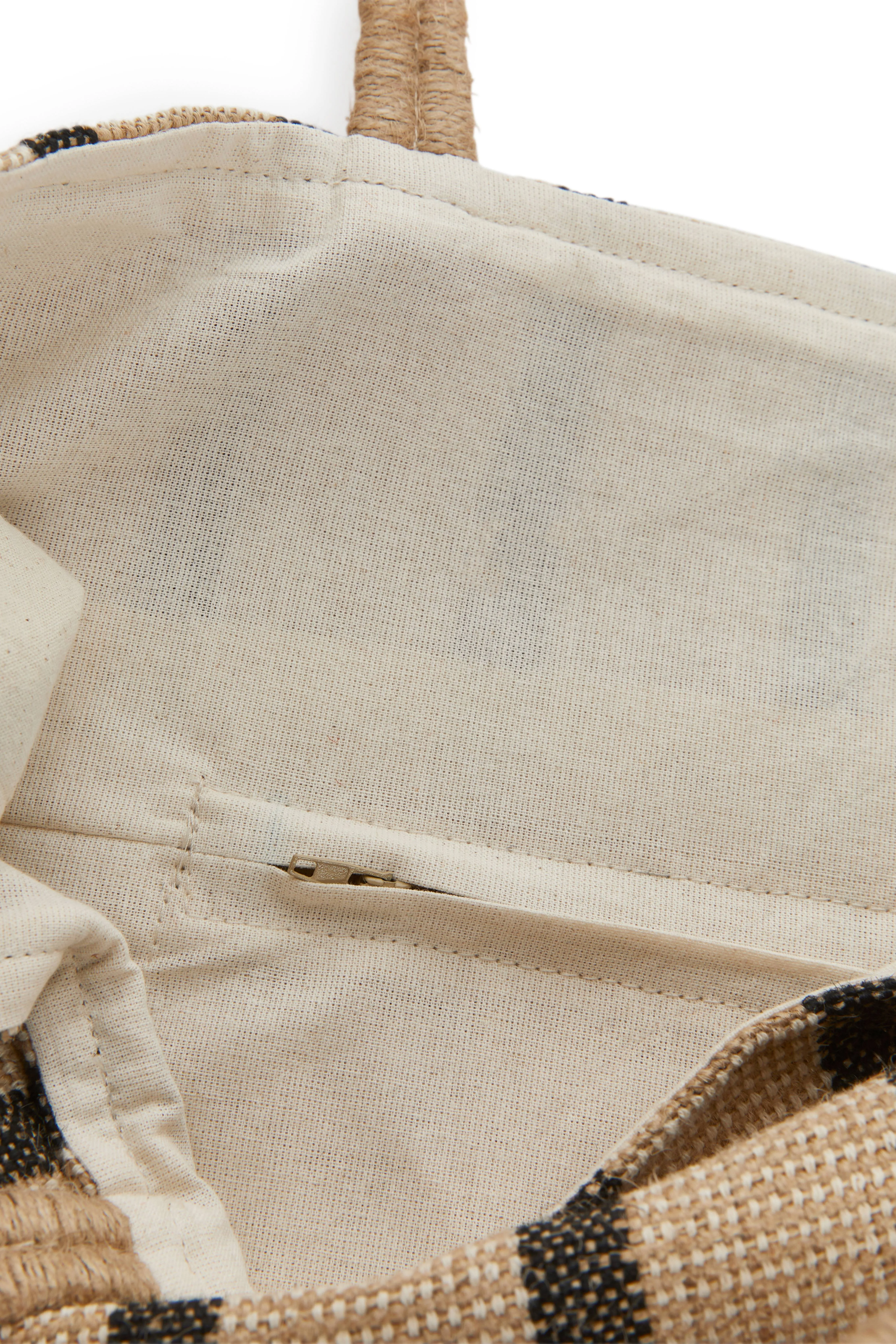 Jute Tote Bag - Black/Beige - Home All | H&M GB