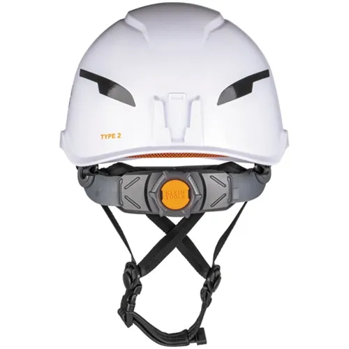 Klein Type-2 Non-Vented Class-E Safety Helmet, White With Headlamp 60525