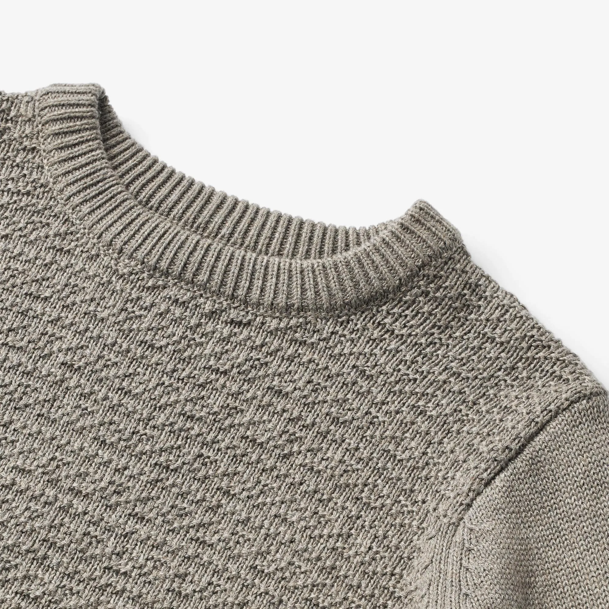 Knit Pullover Borris - warm grey melange