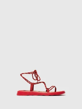 Lace-up Sandals TACE874FLY LIPSTICK RED